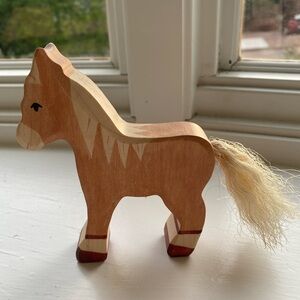 Brown and Cream Wooden Animal Horse Toy